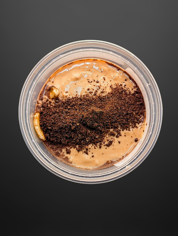 Banana & Peanut Butter Cream Chocolate Overnight oats