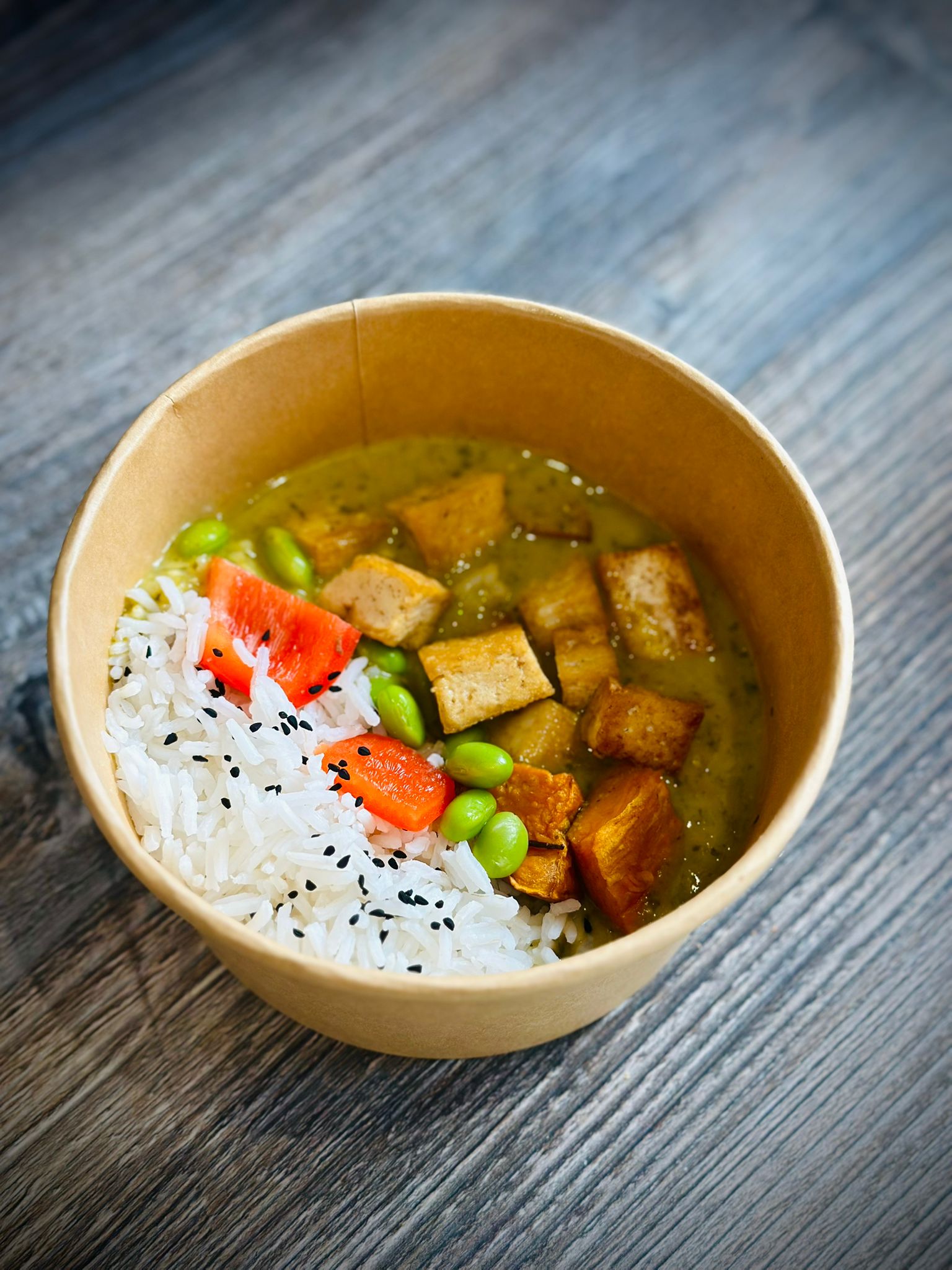 Vegan Thai Green Curry & Roasted Toffu